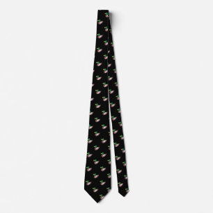 Cute Stylish Black Wild Duck Seamless Pattern Tie