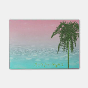 Cute Stylish BokehTropical, Palm Tree,Personalized Post-it Notes