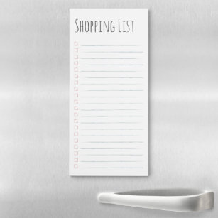 Cute Stylish Checkbox Lined Shopping List Magnetic Notepad