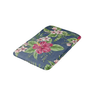 Cute Stylish Colours Tropical Hawaii Floral Patter Bath Mat