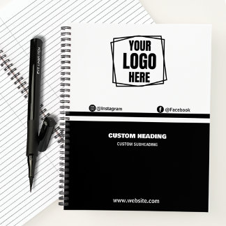 Cute Stylish Custom Company Logo Business Branded Notebook