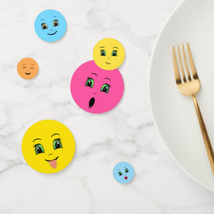 Cute Stylish Emoji Happy Faces Party Confetti