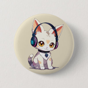 Cute Stylish Kitty 2 Inch Round Button
