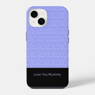 Cute Stylish Lavender Blue Mummy iPhone 14 Case