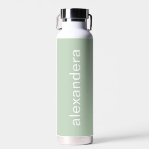 Cute Stylish Light Green Name School Water Bottle