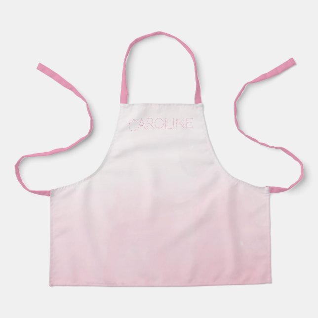 Cute Stylish Watercolor Pink Ombre effect Custom Apron (Front)
