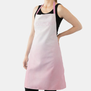 Cute Stylish Watercolor Pink Ombre effect Custom Apron