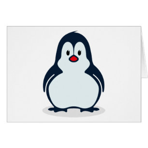 Cute Stylized Cartoon Penguin Facing Forward
