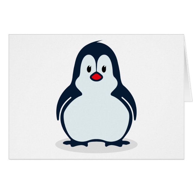 Cute Stylized Cartoon Penguin Facing Forward (Front Horizontal)