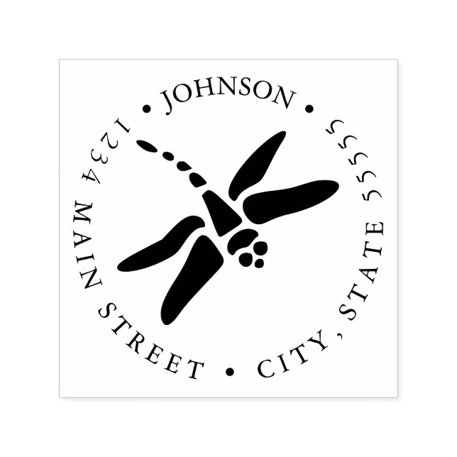 Cute Stylized Dragonfly Self-inking Stamp (Design)