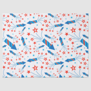 Cute Stylized Fireworks Freedom Pattern Tissue Paper