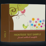 Cute Stylized Tree Flowers And Love Birds Binder<br><div class="desc">Cute stylized tree in brown and green with colourful flowers and love birds. Cool for wedding planning. If you need any help customizing any of my designs,  contact ArtOnWear designer. Free text formatting with live help available by request.</div>