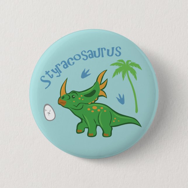 Cute Styracosaurus 2 Inch Round Button (Front)