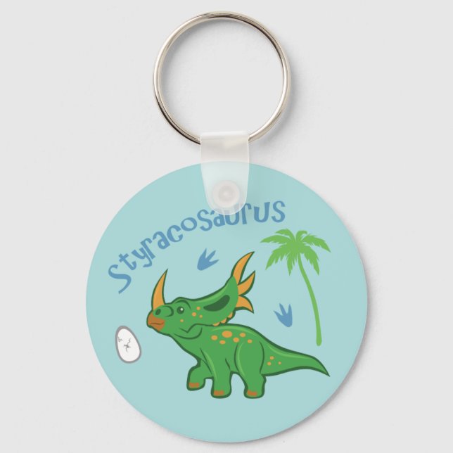 Cute Styracosaurus Keychain (Front)