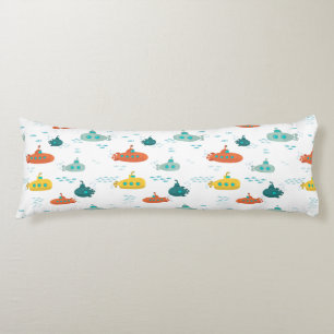 Cute Submarine Nautical Deep Sea Fish Pattern Body Pillow