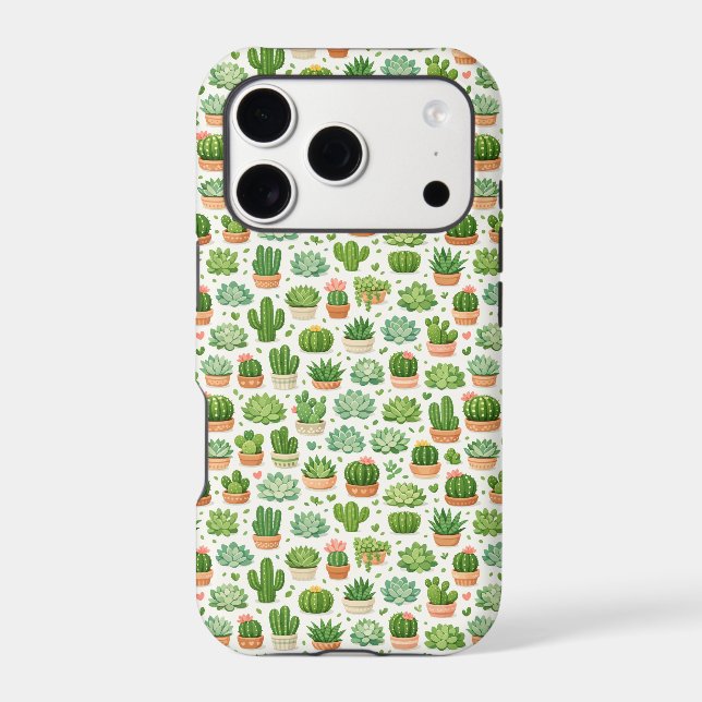 Cute Succulent Plant Seamless Pattern (Back)