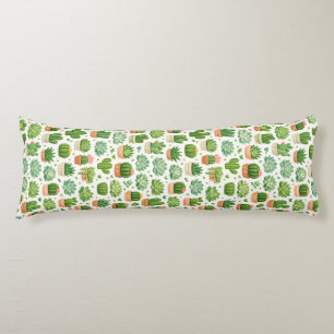 Cute Succulent Plant Seamless Pattern Body Pillow