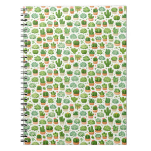 Cute Succulent Plant Seamless Pattern Notebook