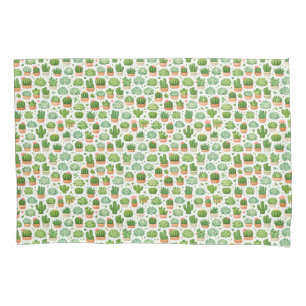 Cute Succulent Plant Seamless Pattern Pillowcase