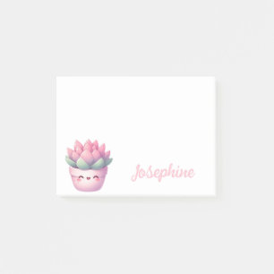 Cute Succulent Pot Personalized Girly Name Post-it Notes