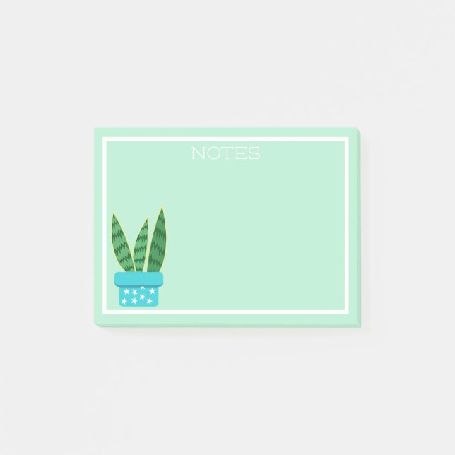 Cute Succulent Snake Plant Post-it Notes (Front)