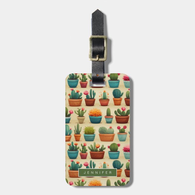 Cute Succulents Luggage Tags (Front Vertical)
