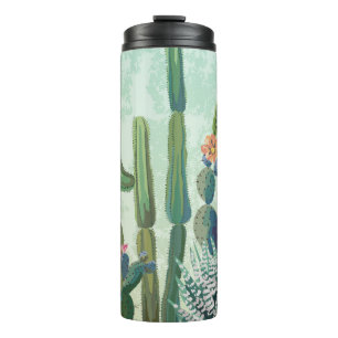 Cute Succulents: Vintage Cactus Pattern Thermal Tumbler