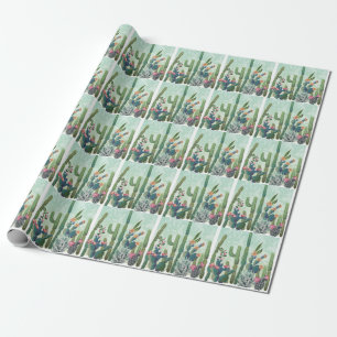 Cute Succulents: Vintage Cactus Pattern Wrapping Paper