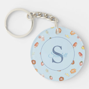Cute? sucreries motif Monogramme Nom bleu