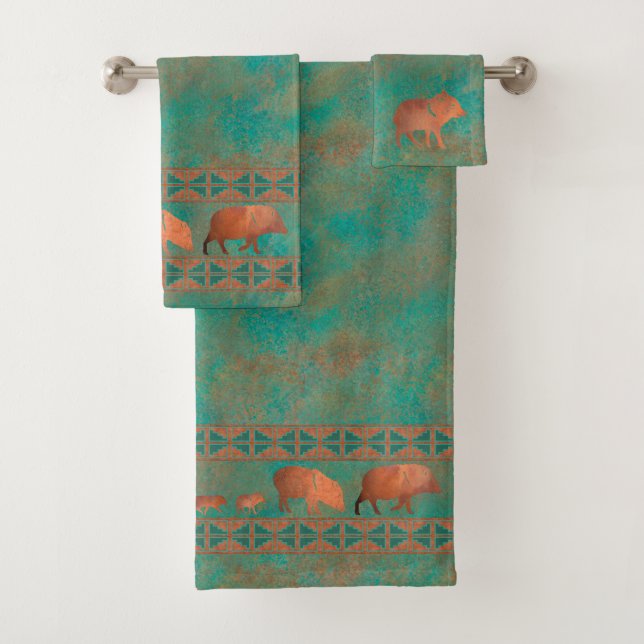 Cute sud-ouest Javelina Famille Cuivre Turquoise (En situation)