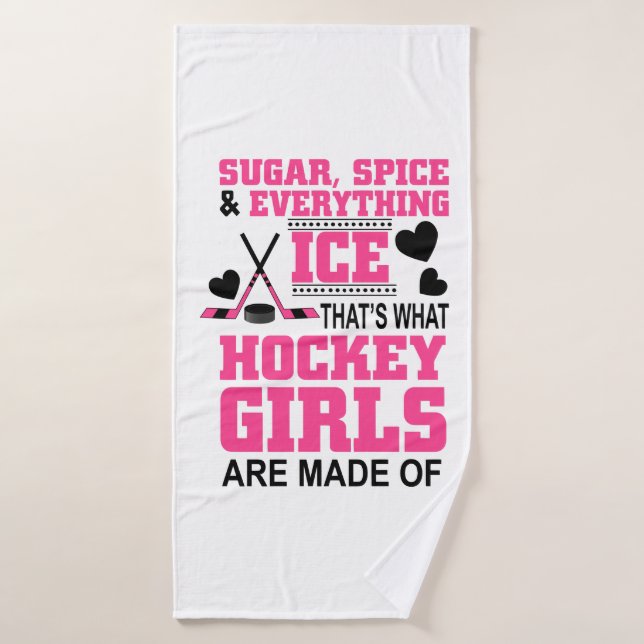 cute sugar and spice girls ice hockey bath towel (Bath Towel)