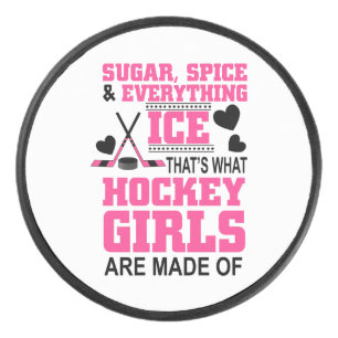 cute sugar and spice girls ice hockey puck