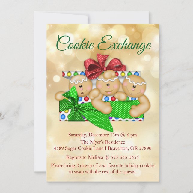 Cute Sugar Cookie Exchange Party Invitation de vac (Devant)