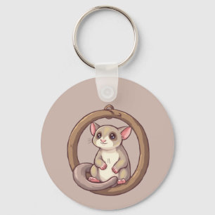 Cute Sugar Glider Ornament Art Keychain