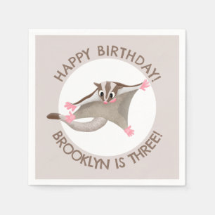 Cute sugar glider personalized cartoon birthday napkin
