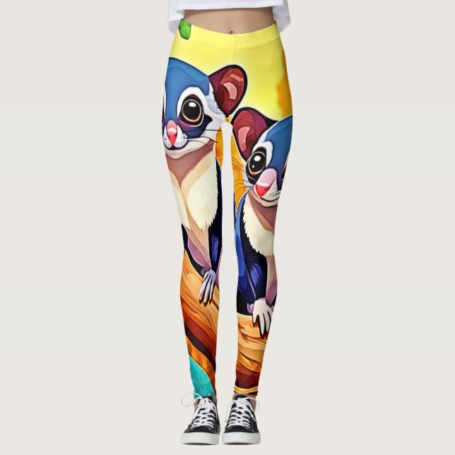 Cute Sugar Gliders Leggings (Front)