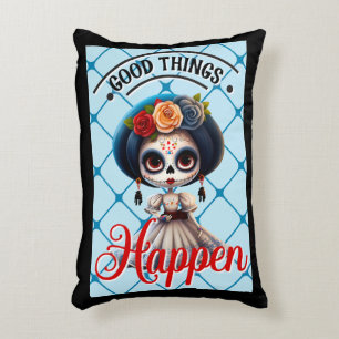 Cute Sugar Skull Accent Pillow