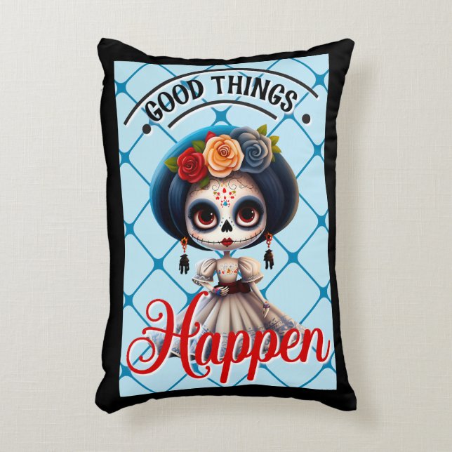 Cute Sugar Skull  Accent Pillow (Front(Vertical))