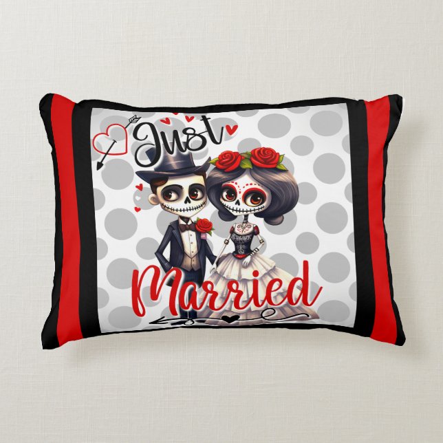Cute Sugar Skull Accent Pillow (Front)