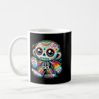 Cute Sugar Skull Bigfoot Día De Los Muertos Coffee Mug