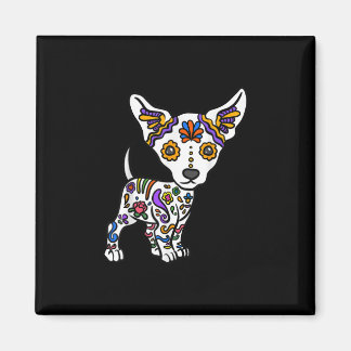 cute sugar skull chihuahua magnet
