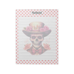 Cute Sugar Skull Food Journal Notepad