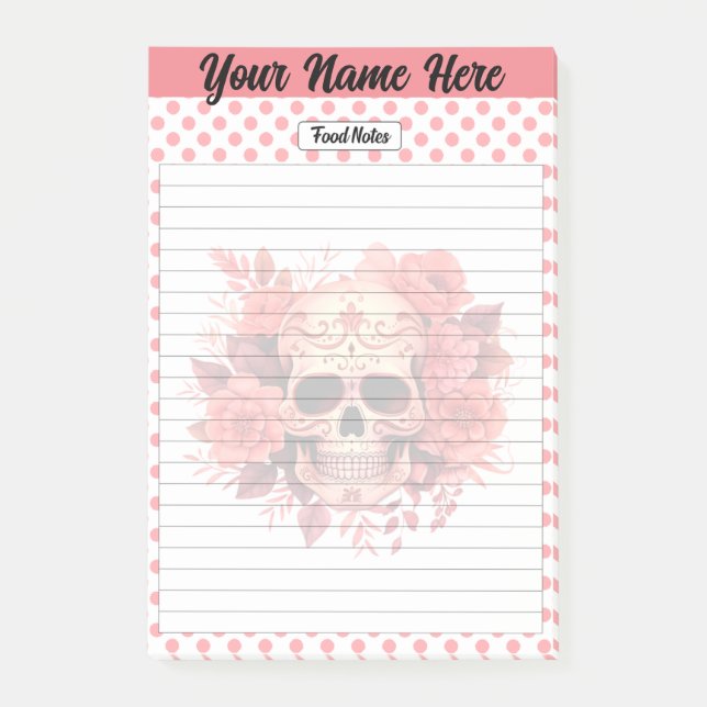 Cute Sugar Skull Food Notes (Front)