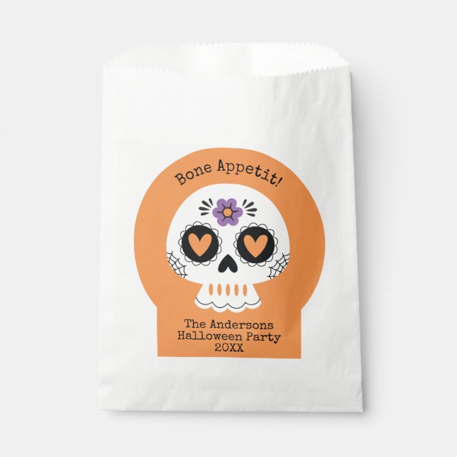 Cute Sugar Skull Halloween Party  Favour Bag (Front)