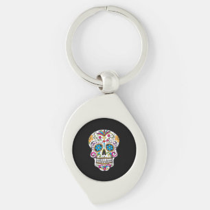 Cute Sugar Skull Happy Day of the Dead Keychain