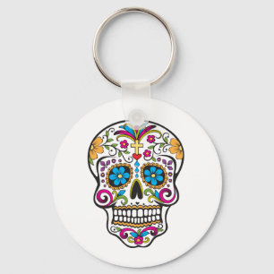 Cute Sugar Skull Happy Day of the Dead Keychain