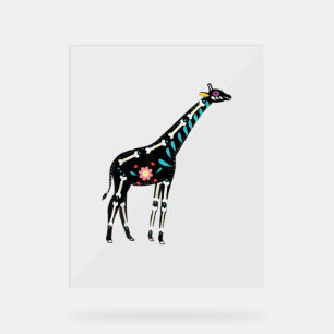 Cute Sugar Skull Mexican Giraffe Halloween Day Of Acrylic Sign