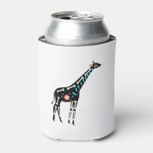 Cute Sugar Skull Mexican Giraffe Halloween Day Of Can Cooler