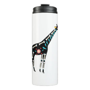 Cute Sugar Skull Mexican Giraffe Halloween Day Of  Thermal Tumbler