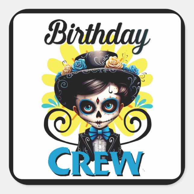 Cute Sugar Skull  Square Sticker (Front)